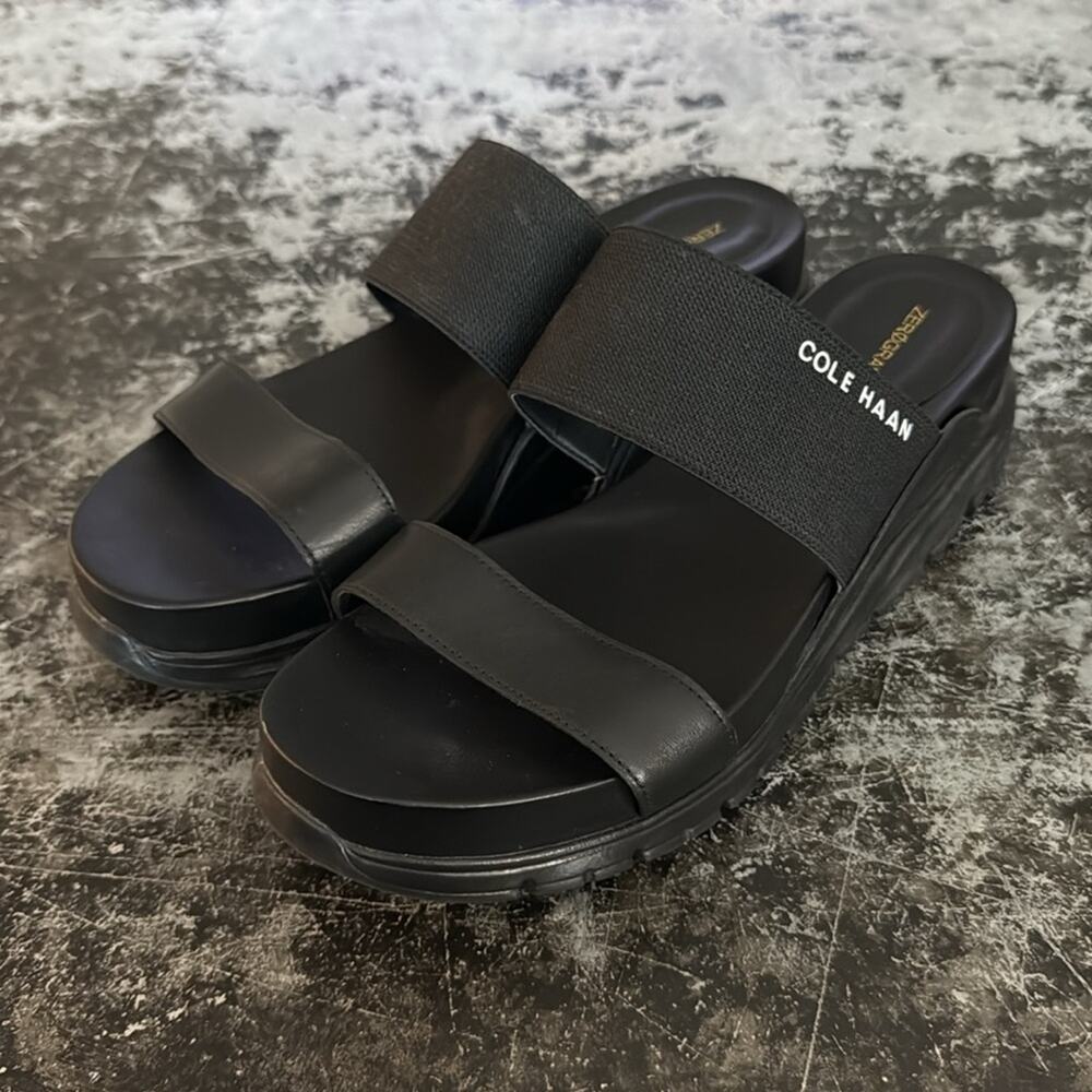 Cole Haan Black Zero Grand Platform Sandals size 10